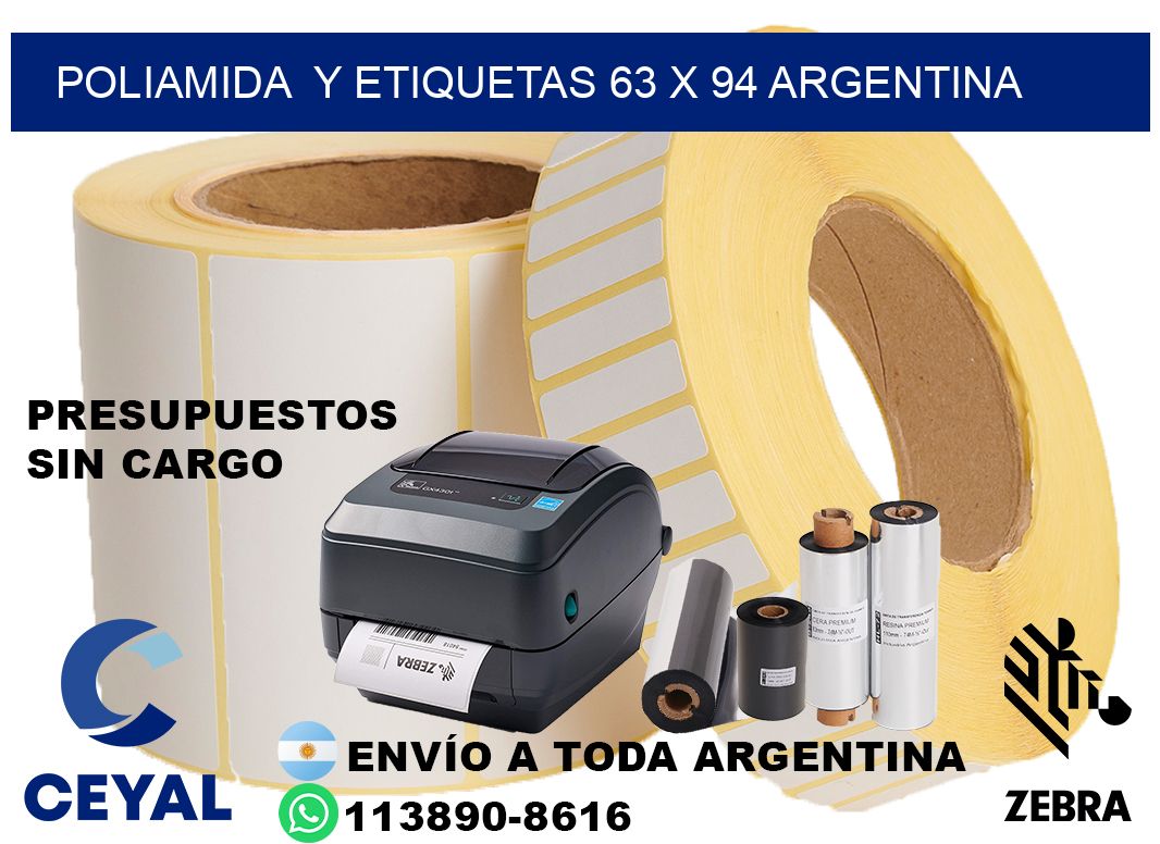Poliamida  y etiquetas 63 x 94 argentina