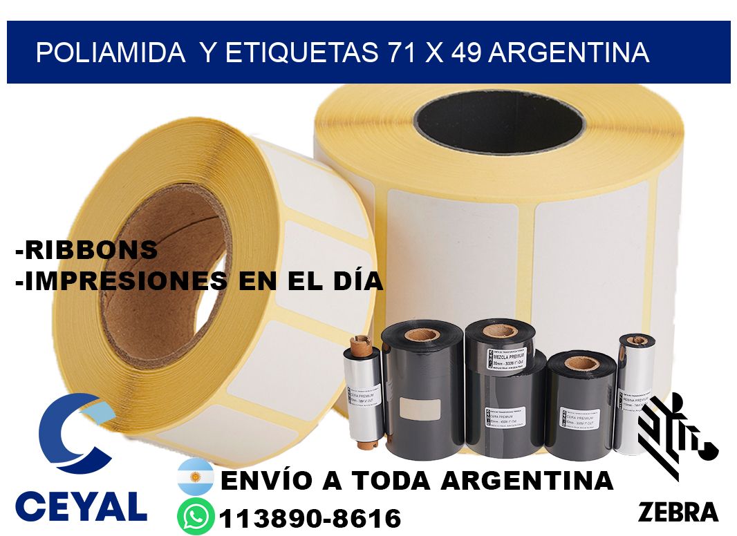 Poliamida  y etiquetas 71 x 49 argentina