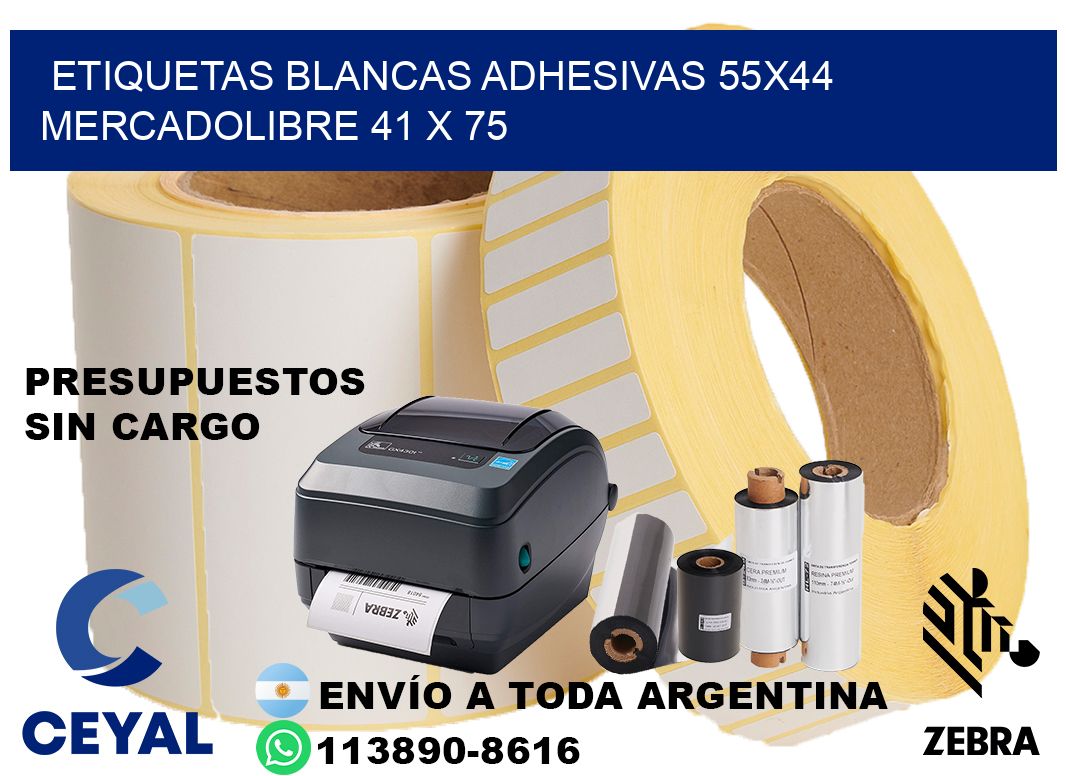etiquetas blancas adhesivas 55x44 mercadolibre 41 x 75