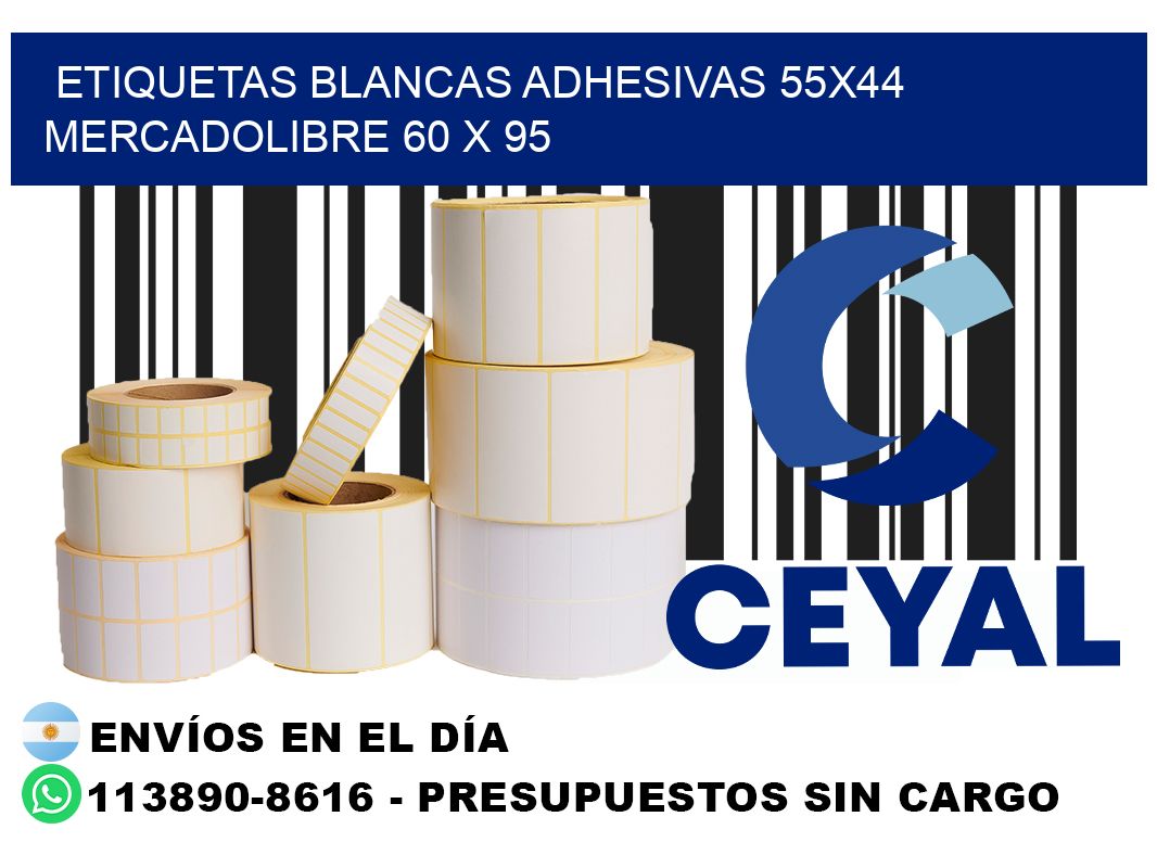 etiquetas blancas adhesivas 55x44 mercadolibre 60 x 95