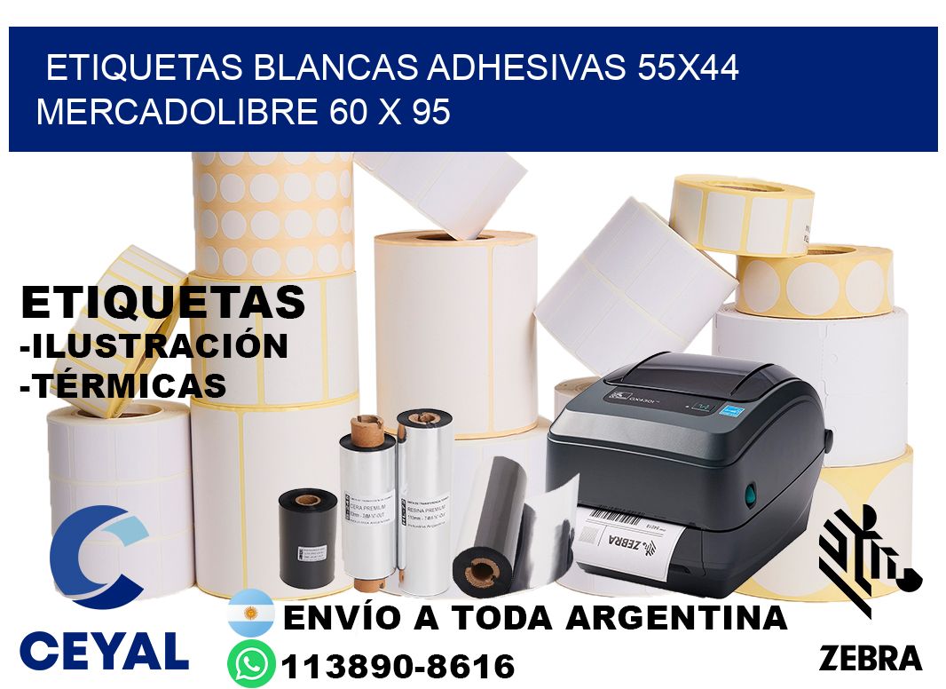 etiquetas blancas adhesivas 55x44 mercadolibre 60 x 95