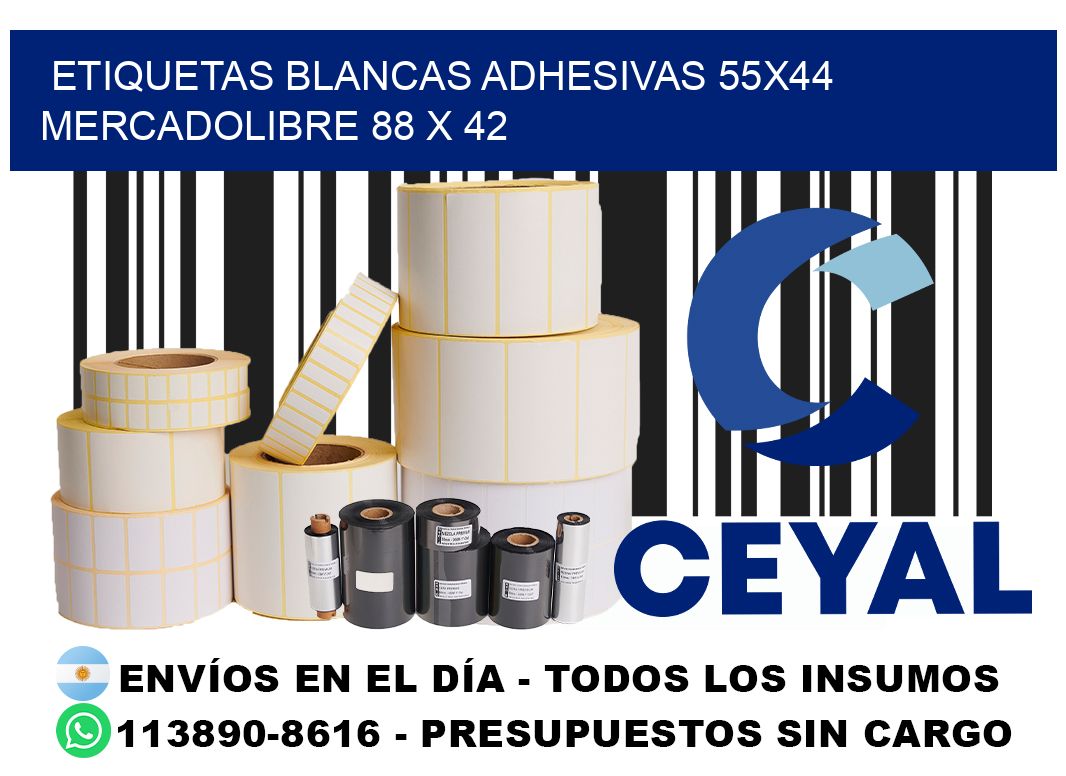 etiquetas blancas adhesivas 55x44 mercadolibre 88 x 42