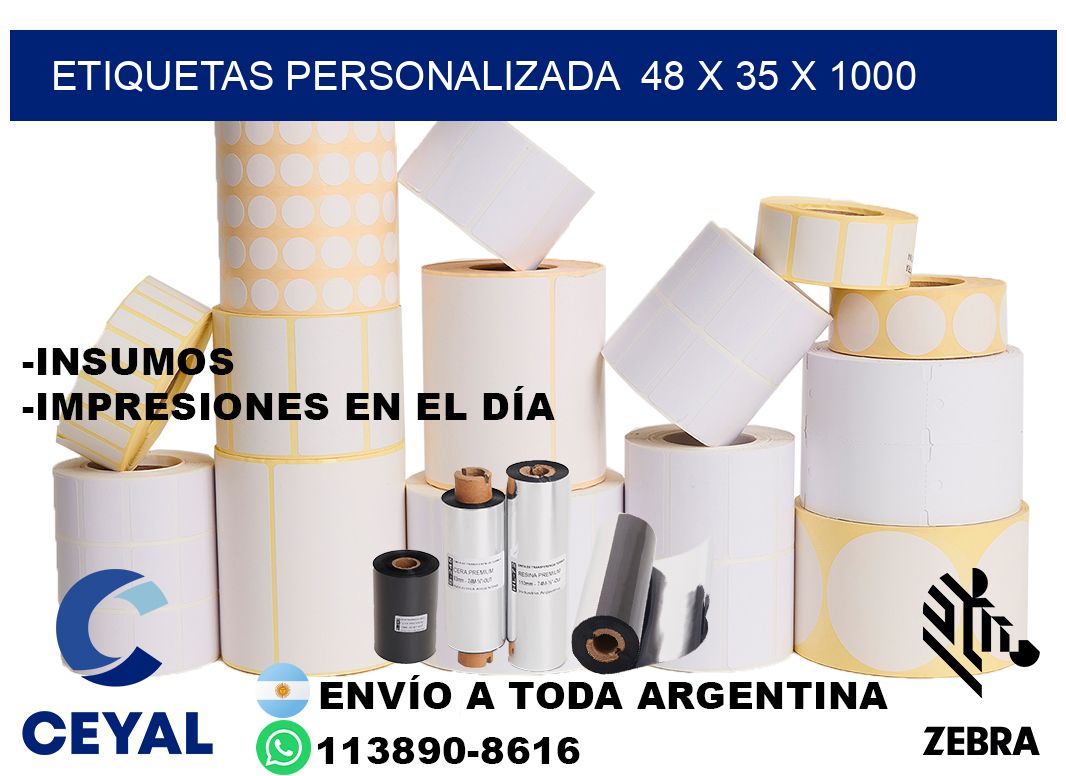 etiquetas personalizada  48 x 35 x 1000