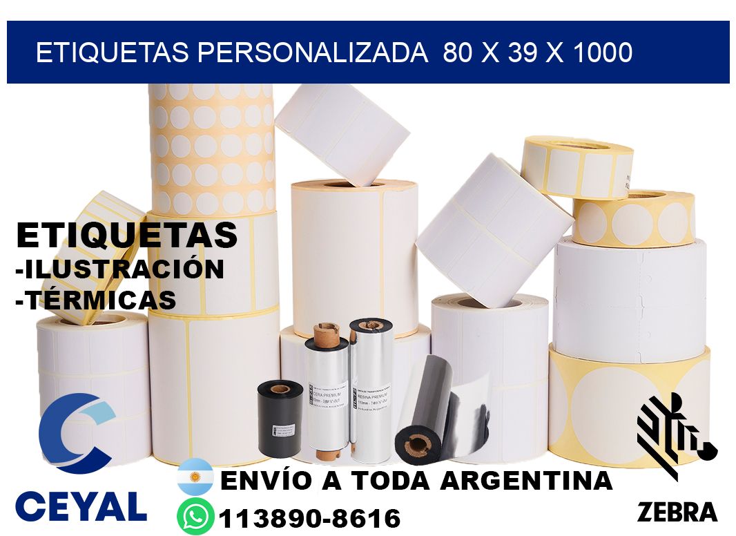 etiquetas personalizada  80 x 39 x 1000