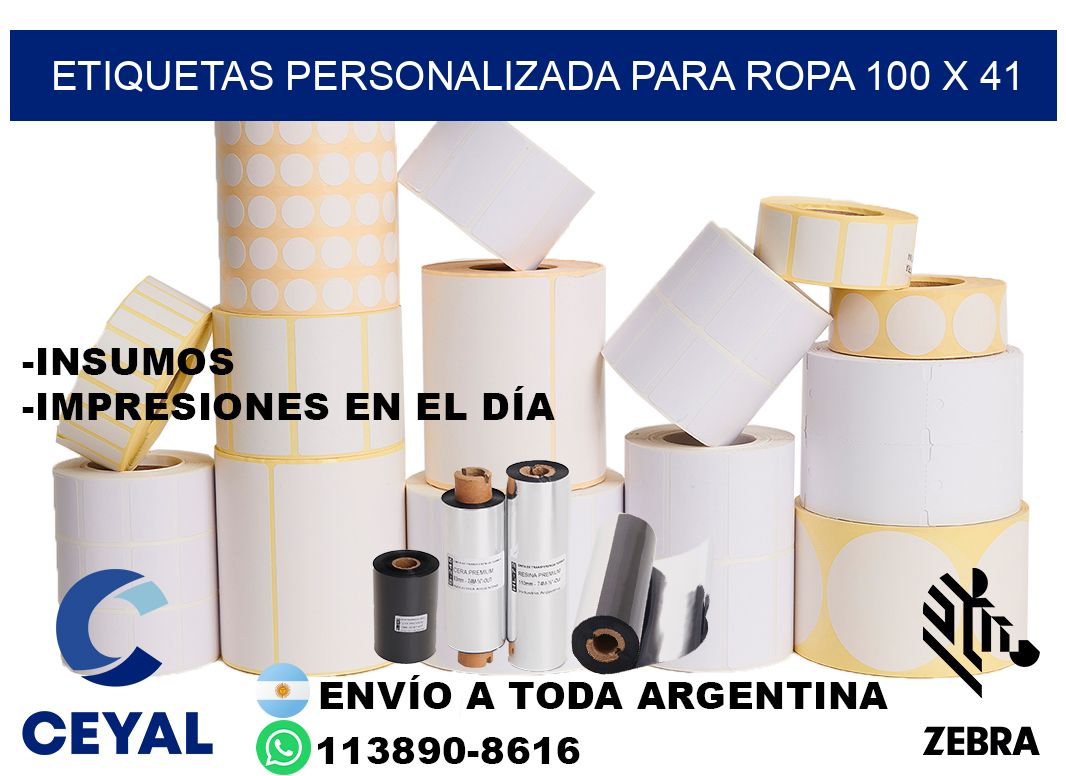 etiquetas personalizada para ropa 100 x 41