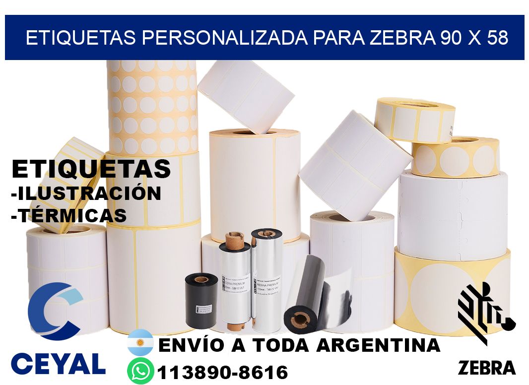 etiquetas personalizada para zebra 90 x 58