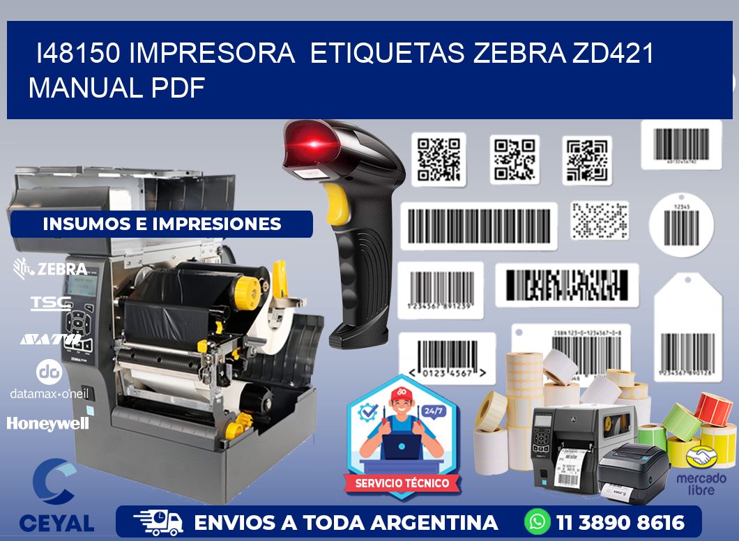 i48150 impresora  etiquetas Zebra ZD421 manual PDF