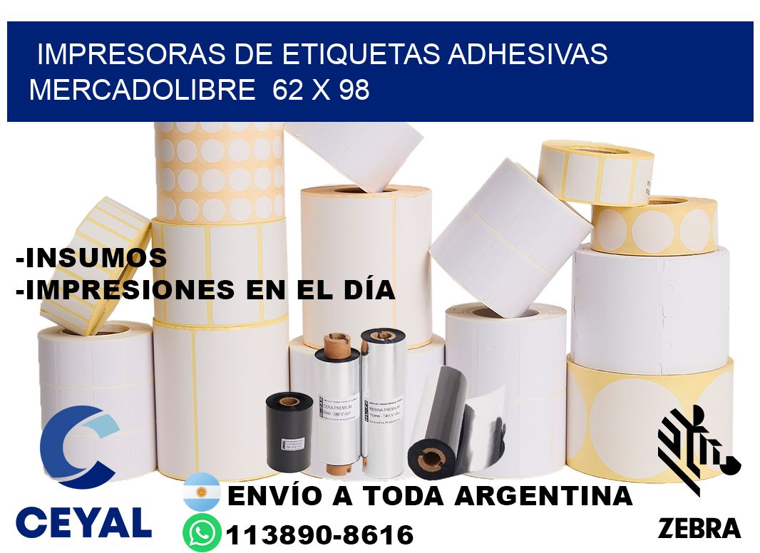 impresoras de etiquetas adhesivas mercadolibre  62 x 98