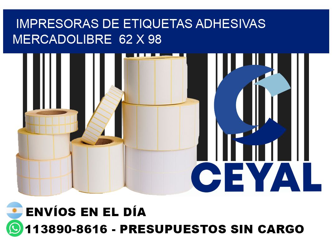 impresoras de etiquetas adhesivas mercadolibre  62 x 98