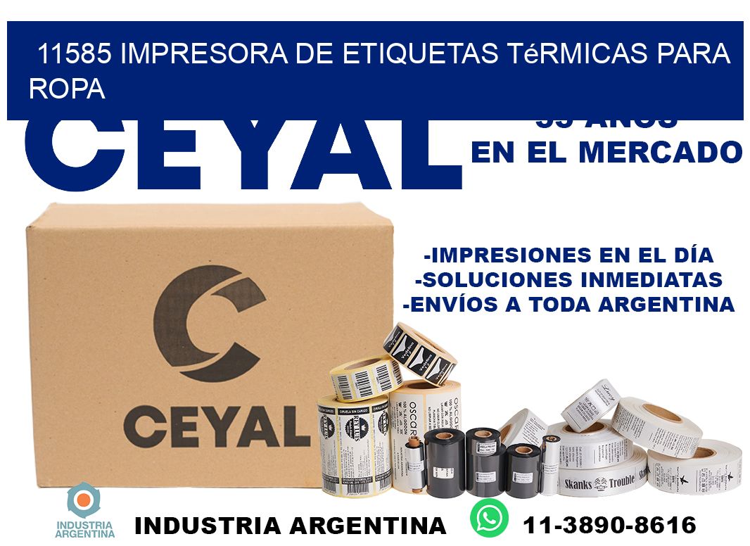 11585 impresora de etiquetas térmicas para ropa