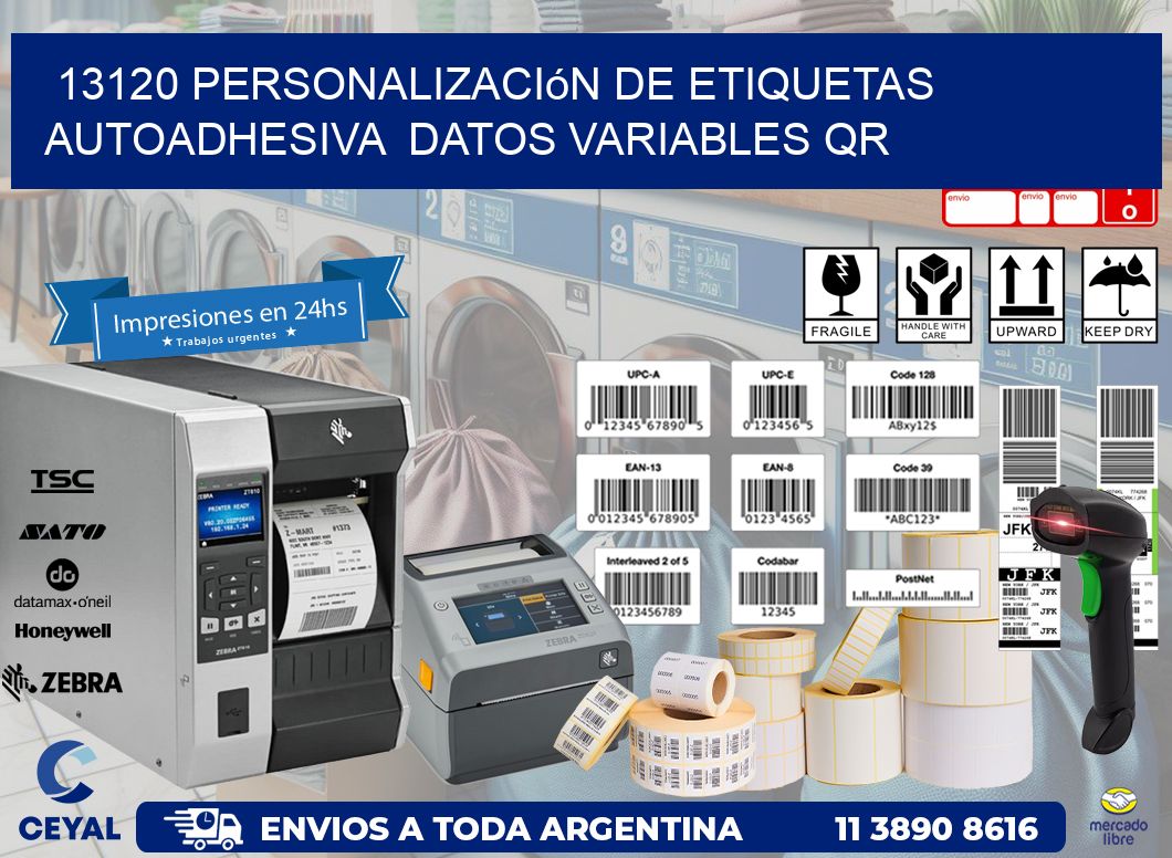 13120 Personalización de etiquetas autoadhesiva  datos variables QR