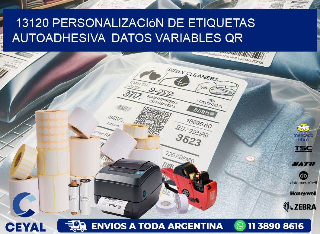 13120 Personalización de etiquetas autoadhesiva  datos variables QR