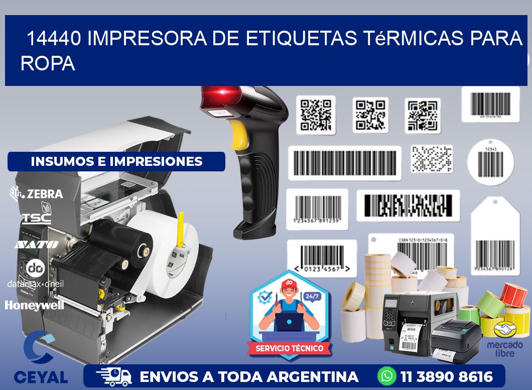 14440 impresora de etiquetas térmicas para ropa