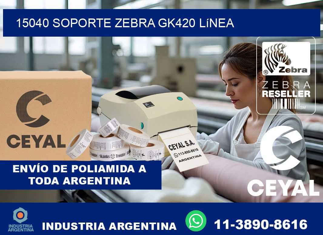 15040 soporte zebra gk420 línea