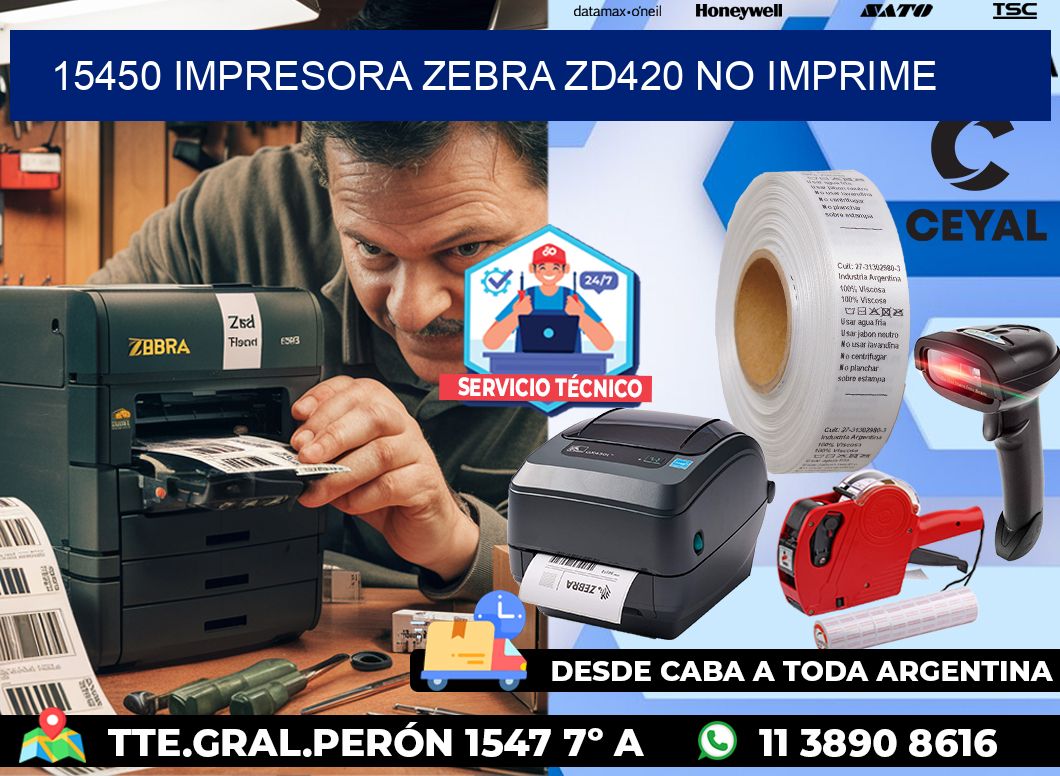 15450 Impresora Zebra ZD420 no imprime
