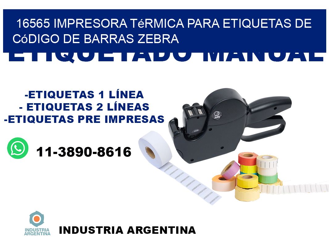 16565 impresora térmica para etiquetas de código de barras Zebra