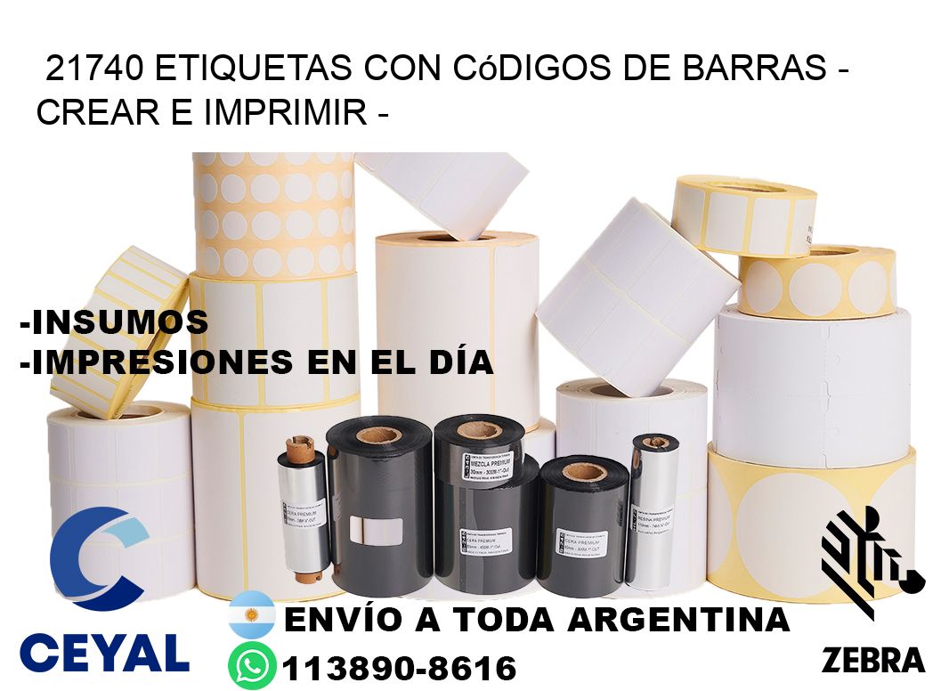 21740 etiquetas con códigos de barras – Crear e imprimir –