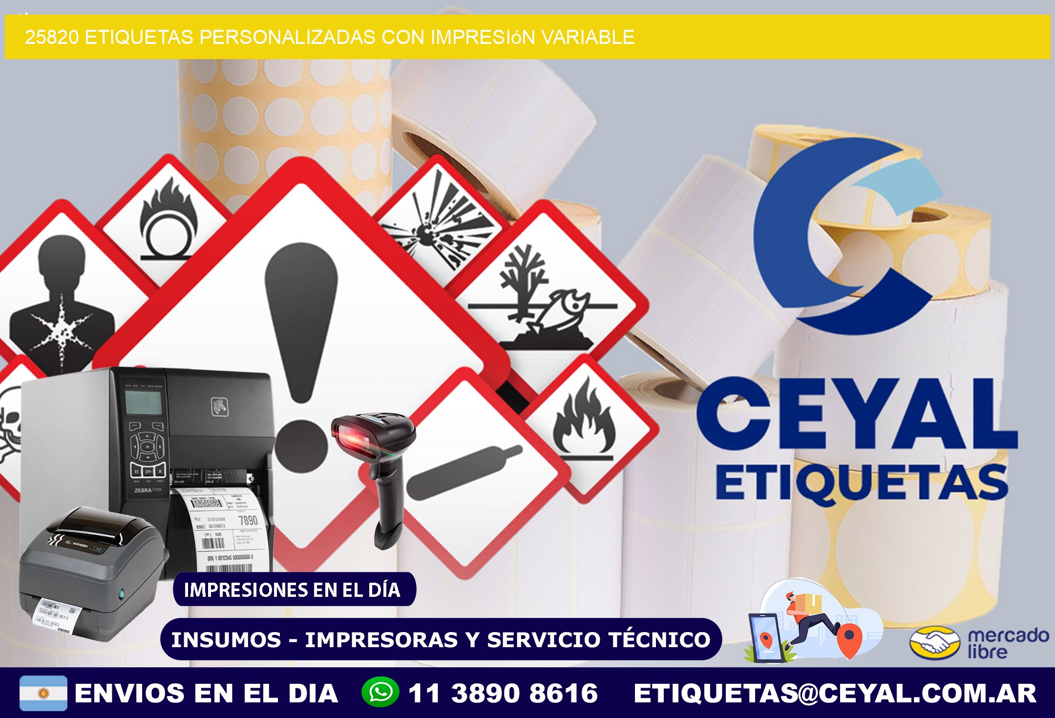 25820 etiquetas personalizadas con impresión variable