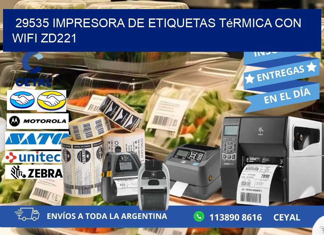 29535 impresora de etiquetas térmica con wifi ZD221