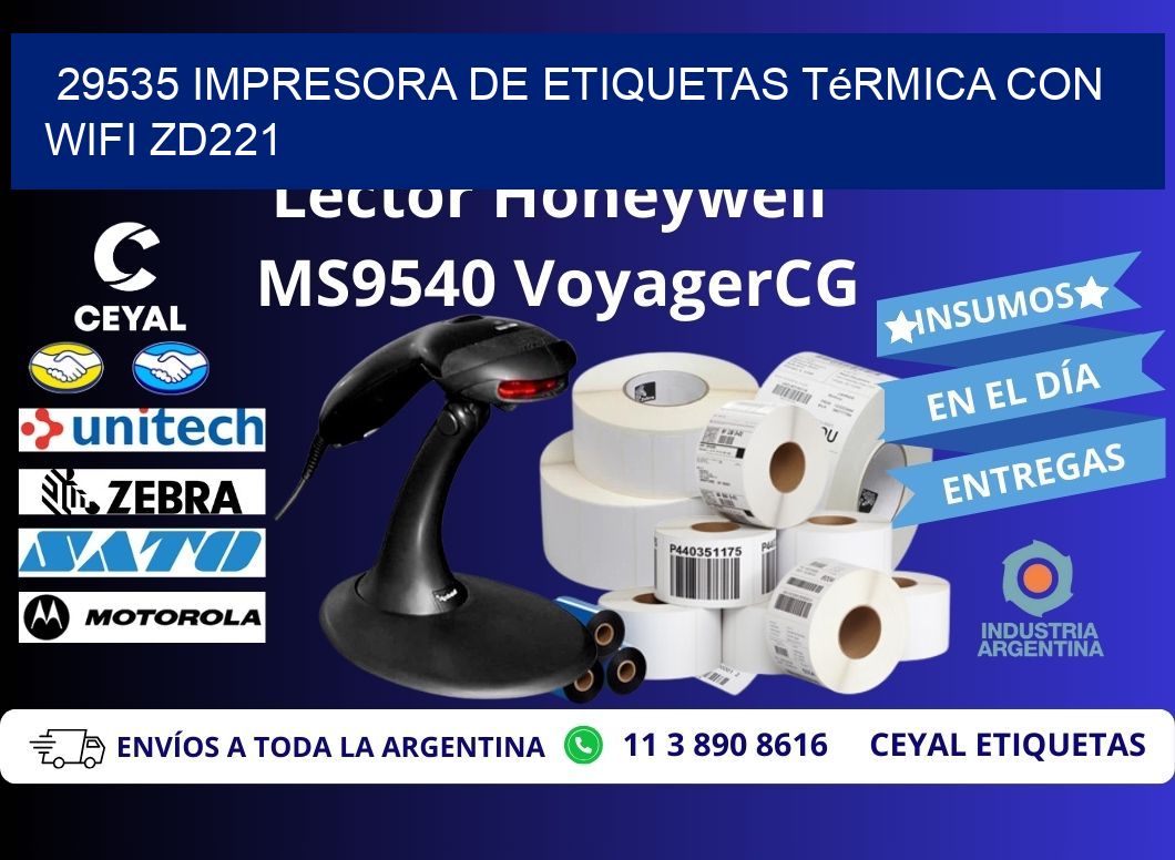 29535 impresora de etiquetas térmica con wifi ZD221