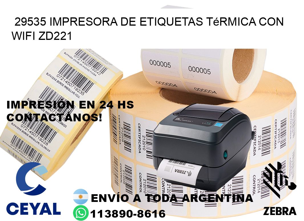29535 impresora de etiquetas térmica con wifi ZD221