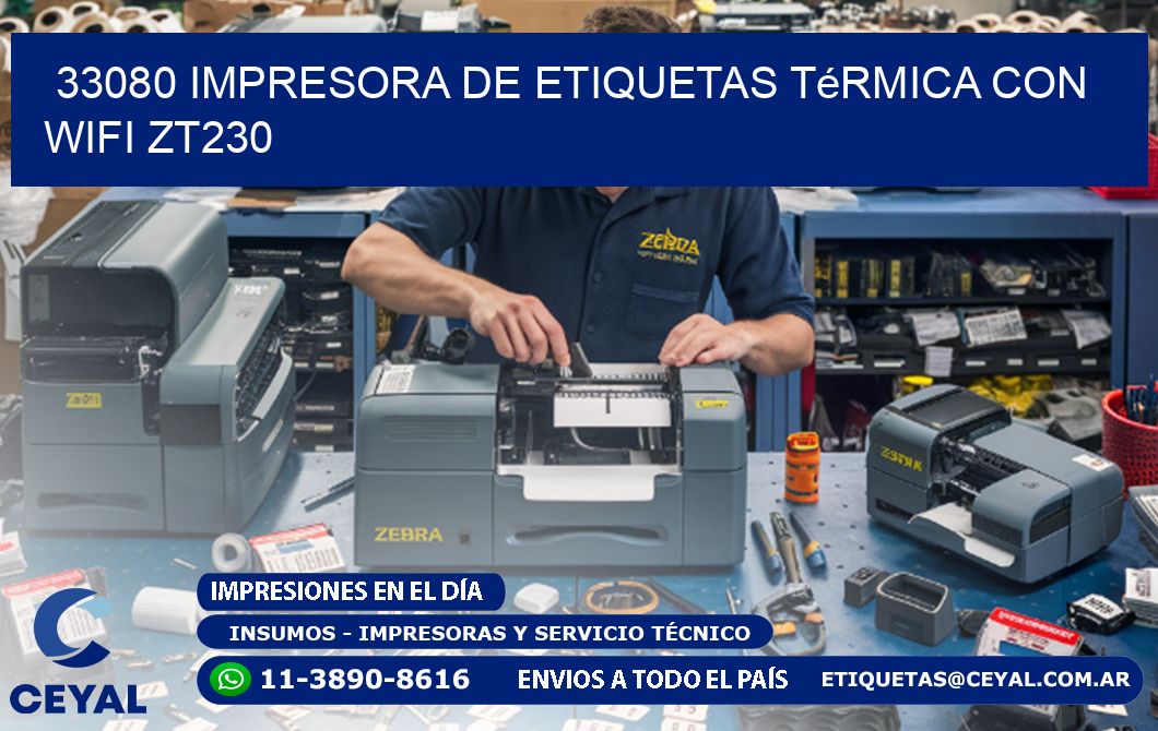 33080 impresora de etiquetas térmica con wifi ZT230
