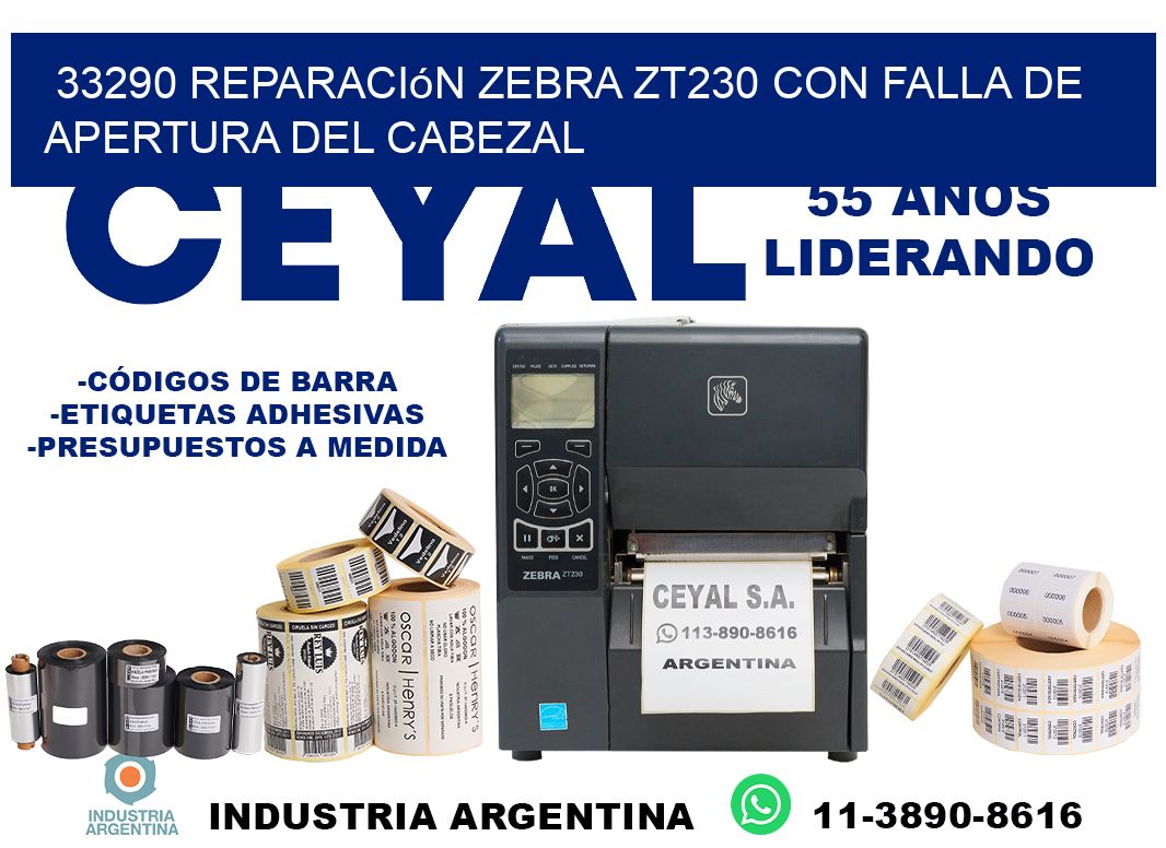 33290 reparación zebra zt230 con falla de apertura del cabezal