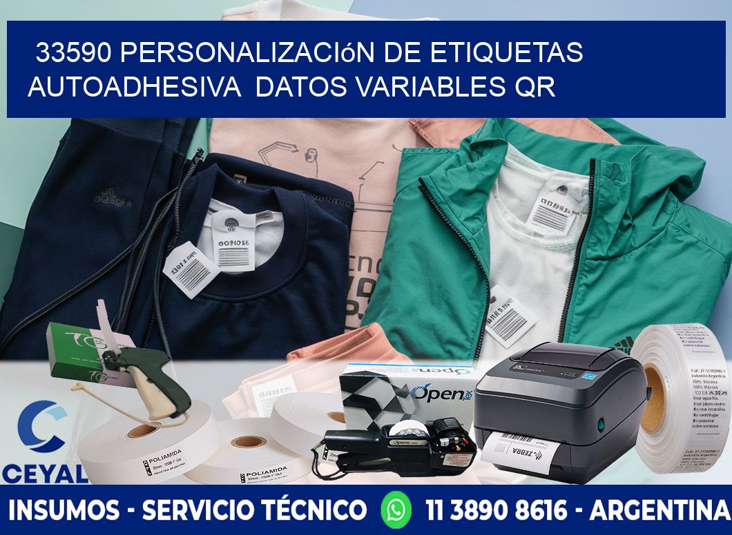 33590 Personalización de etiquetas autoadhesiva  datos variables QR