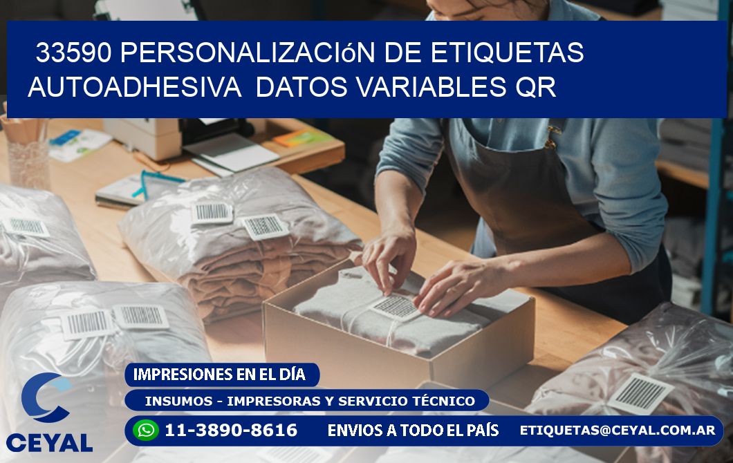 33590 Personalización de etiquetas autoadhesiva  datos variables QR