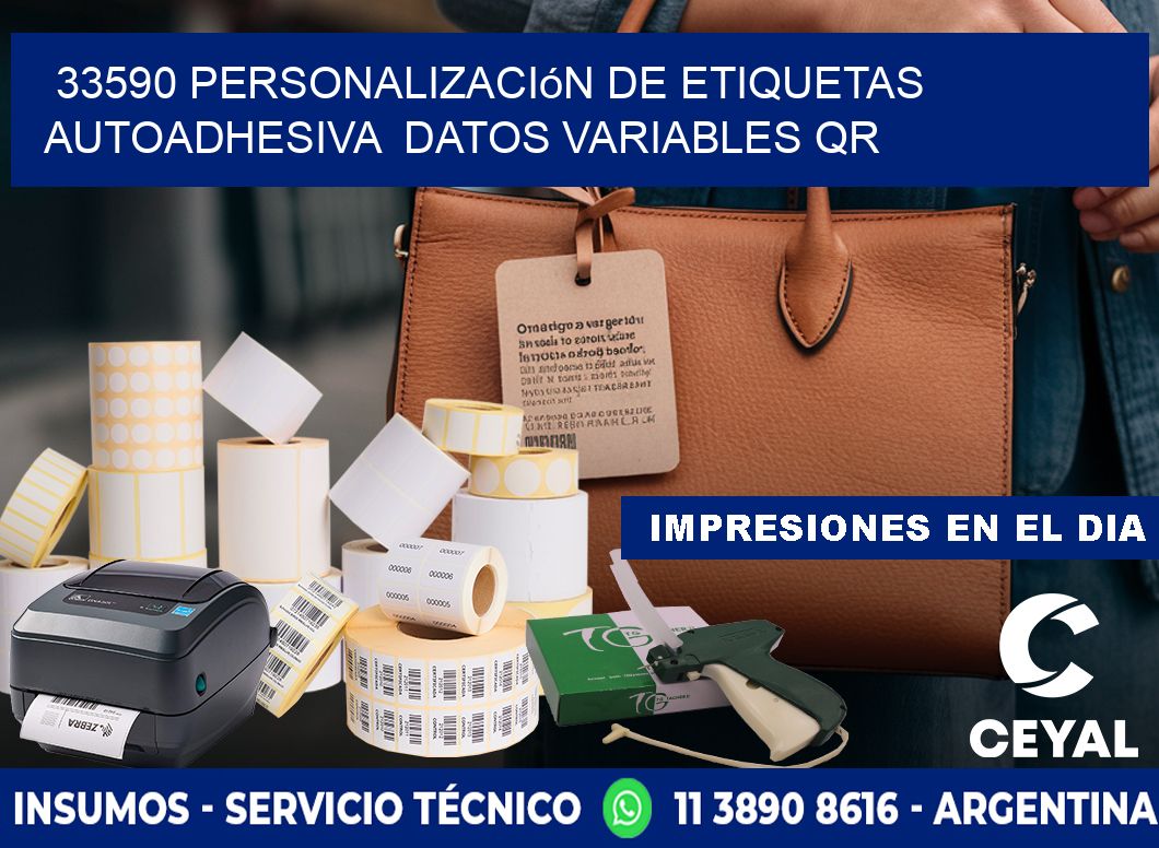 33590 Personalización de etiquetas autoadhesiva  datos variables QR