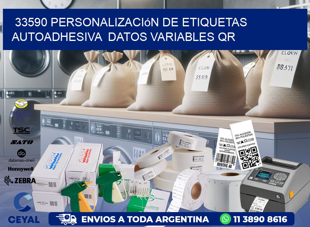 33590 Personalización de etiquetas autoadhesiva  datos variables QR