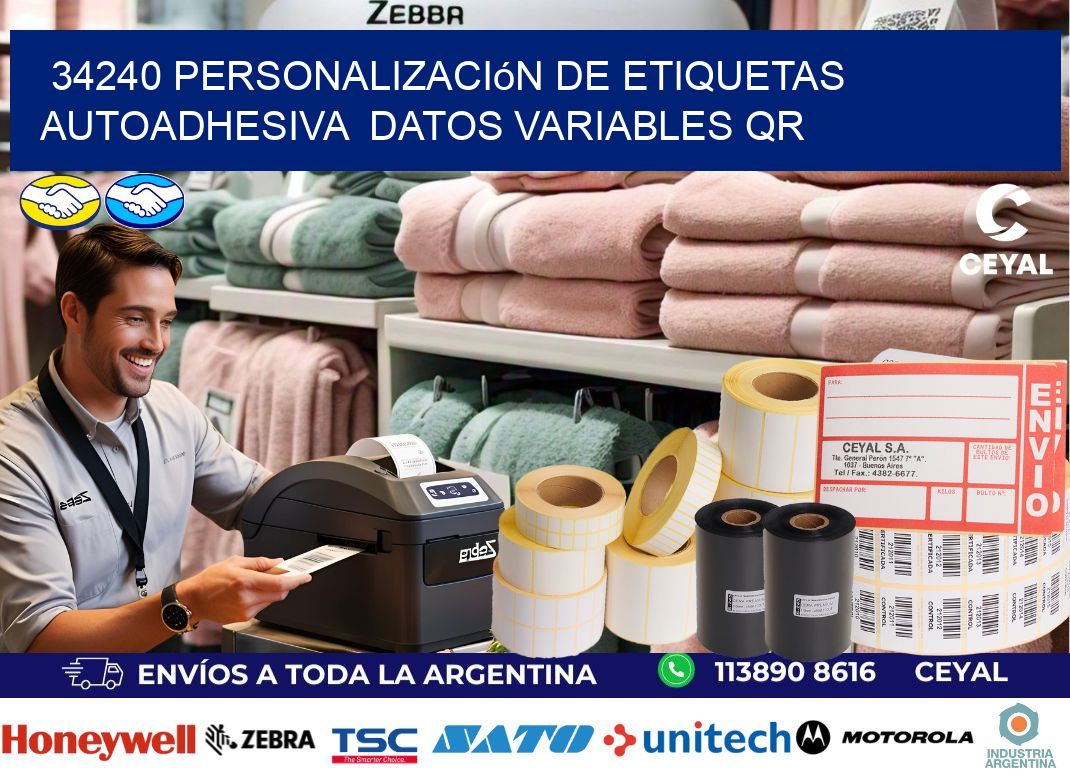 34240 Personalización de etiquetas autoadhesiva  datos variables QR