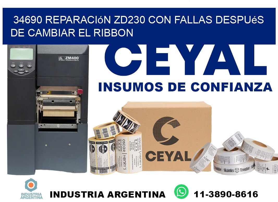 34690 reparación zd230 con fallas después de cambiar el ribbon