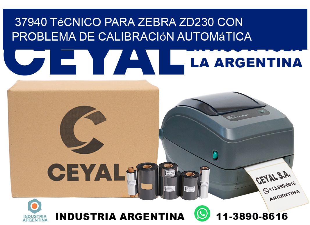 37940 técnico para zebra zd230 con problema de calibración automática