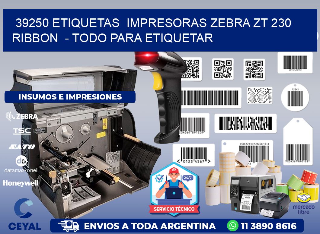 39250 etiquetas  impresoras zebra zt 230 ribbon  - Todo para Etiquetar