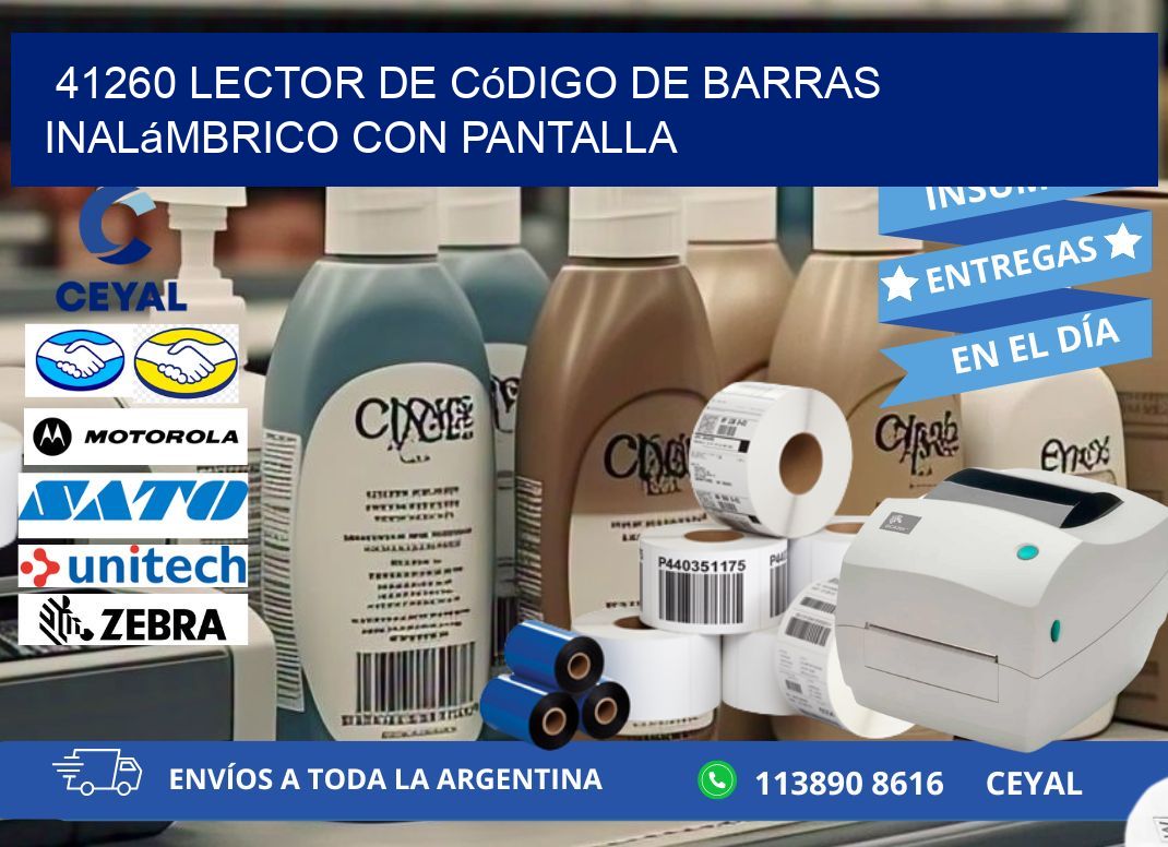 41260 Lector de código de barras inalámbrico con Pantalla