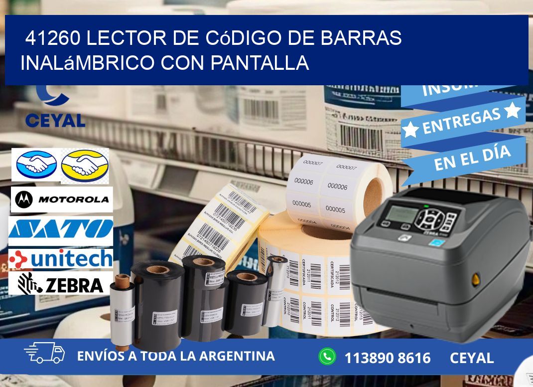 41260 Lector de código de barras inalámbrico con Pantalla