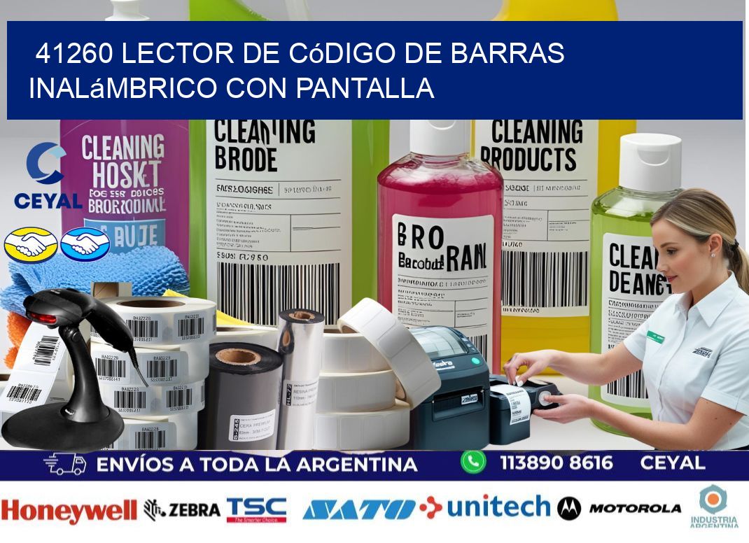41260 Lector de código de barras inalámbrico con Pantalla