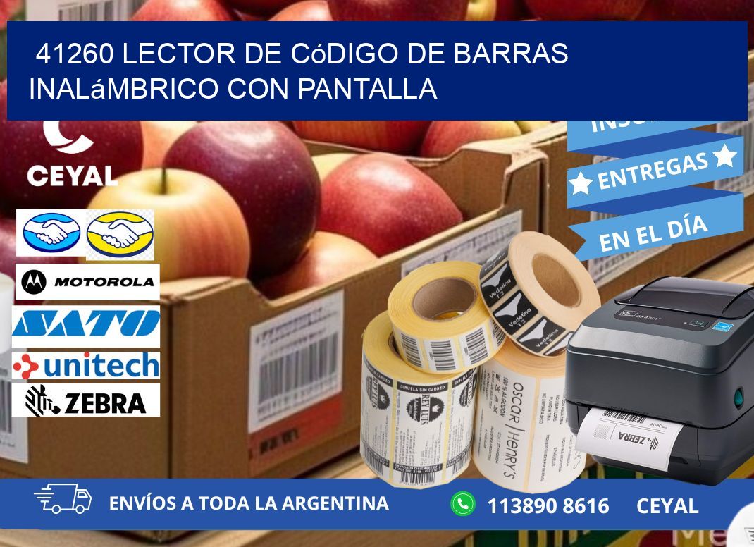 41260 Lector de código de barras inalámbrico con Pantalla