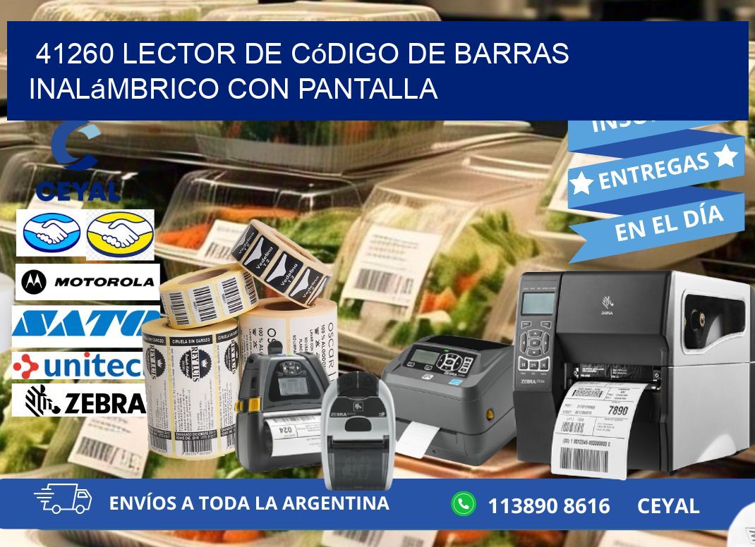 41260 Lector de código de barras inalámbrico con Pantalla