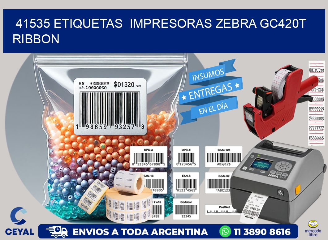 41535 etiquetas  impresoras zebra gc420t ribbon