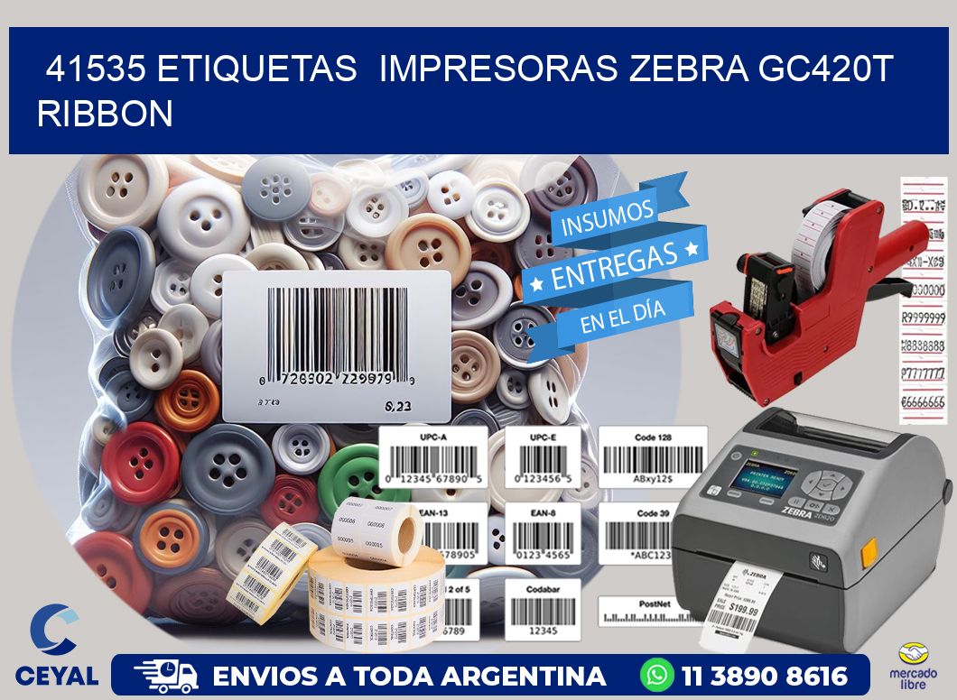 41535 etiquetas  impresoras zebra gc420t ribbon