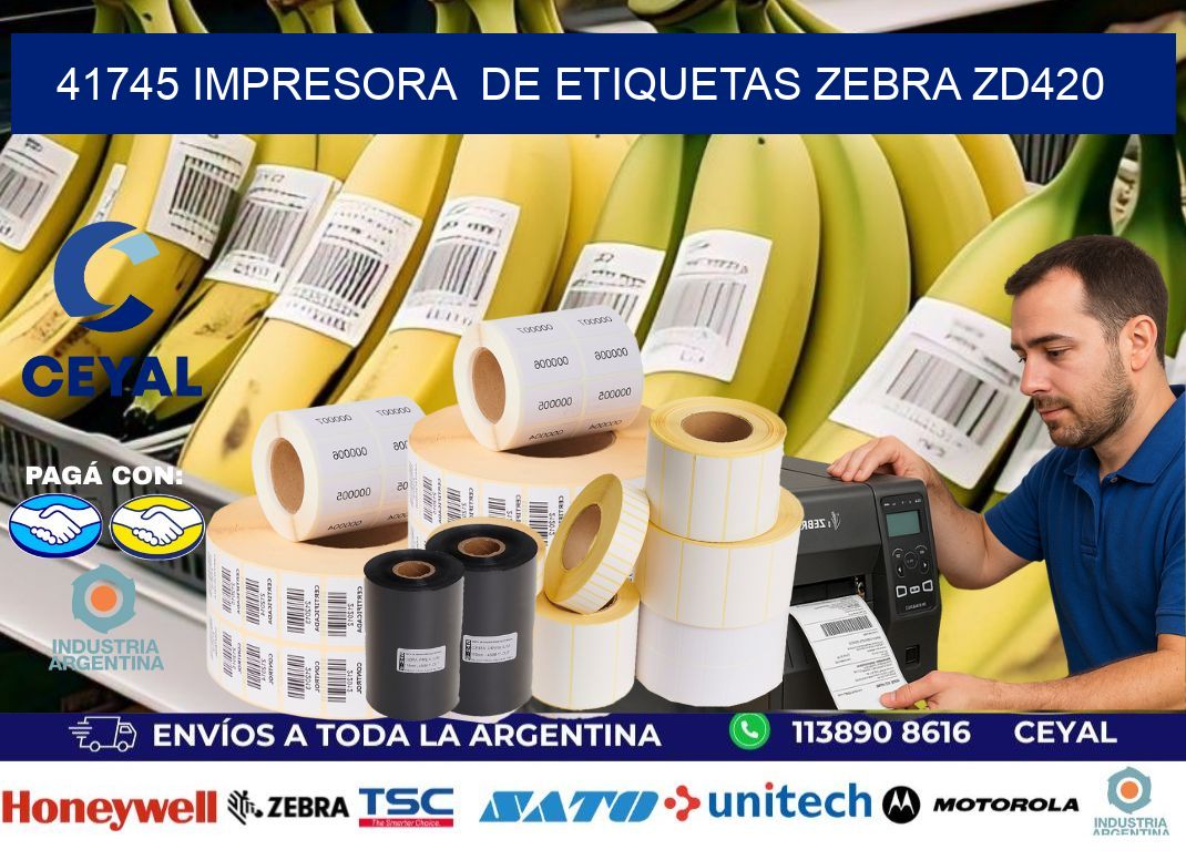 41745 impresora  de etiquetas Zebra ZD420