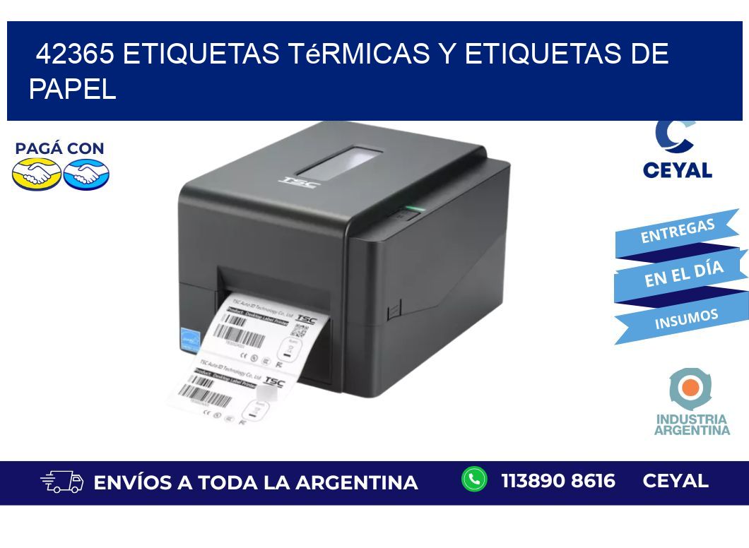 42365 etiquetas térmicas y etiquetas de papel