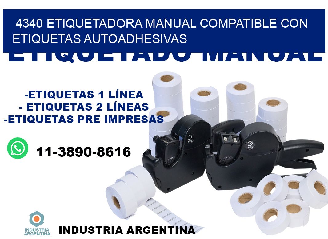 4340 etiquetadora manual compatible con etiquetas autoadhesivas