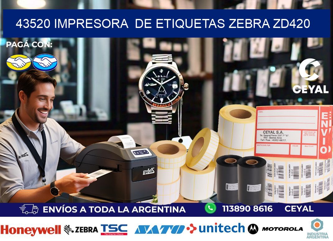 43520 impresora de etiquetas Zebra ZD420