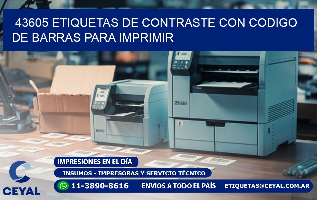 43605 etiquetas de contraste con codigo de barras para imprimir