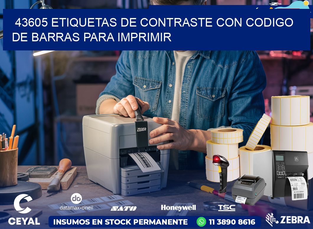 43605 etiquetas de contraste con codigo de barras para imprimir