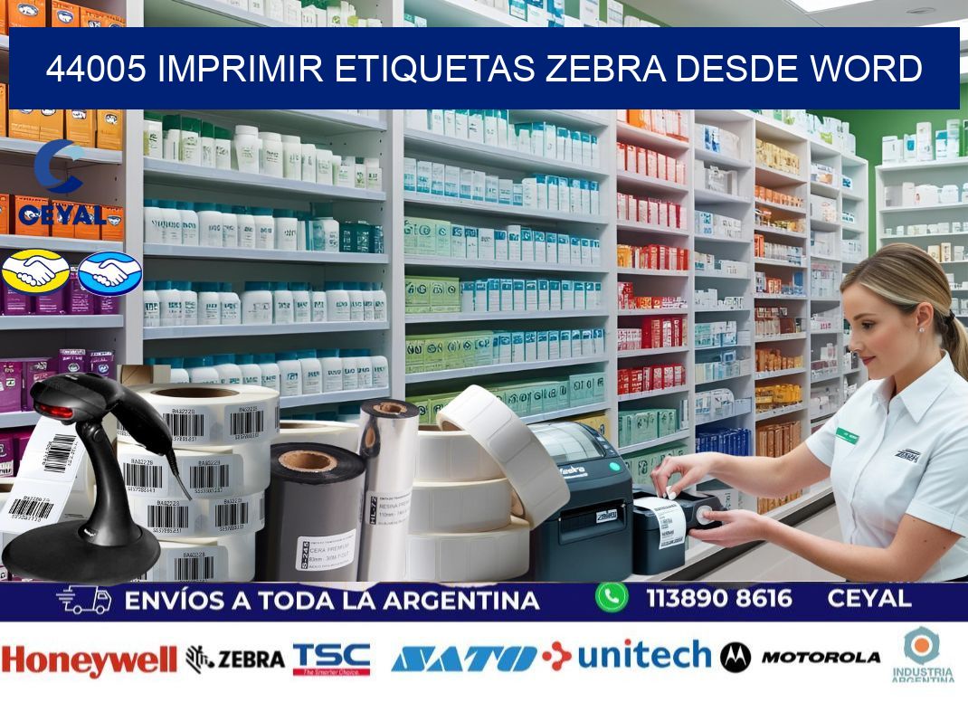 44005 imprimir etiquetas zebra desde word