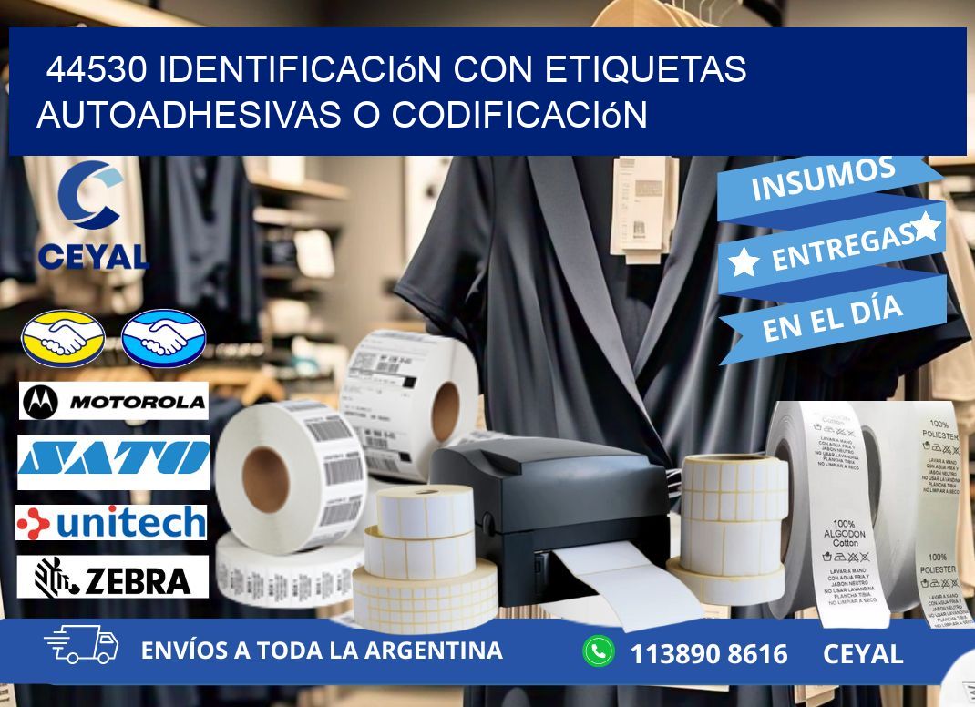 44530 identificación con etiquetas autoadhesivas o codificación